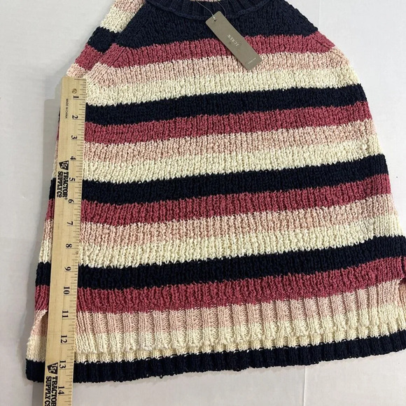 NEW! J. Crew Sweater Tank Stripe Navy Blue Rose Pink Ivory Sz XS Fall Winter - Picture 2 of 8